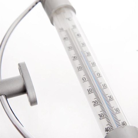 Nowoczesny termometr okienny zewnętrzny na okno 24 cm srebrny