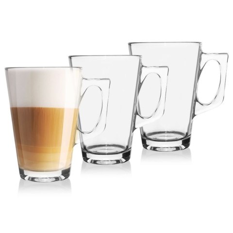 Szklanka z uchem do kawy herbaty napojów komplet szklanek zestaw 250 ml 3 sztuki Szklanka z uchem do kawy herbaty napojów komplet szklanek zestaw 250 ml 3 sztuki