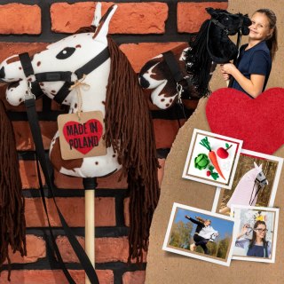 Hobby Horse Skippi - Gniado - srokaty A4 - z kantarem i wodzami