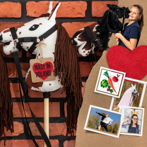 Hobby Horse Skippi - Gniado - srokaty A4 - z kantarem i wodzami Hobby Horse Skippi - Gniado - srokaty A4 - z kantarem i wodzami
