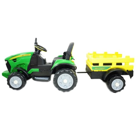 WIELKI TRAKTOR HALLO BABY Z PRZYCZEPĄ, PILOT, APLIKACJA/T990