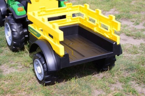 WIELKI TRAKTOR HALLO BABY Z PRZYCZEPĄ, PILOT, APLIKACJA/T990