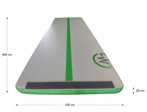 AirTrack Dmuchana Mata Gimnastyczna MASTER 400 x 150 x 20 cm Grey-Green