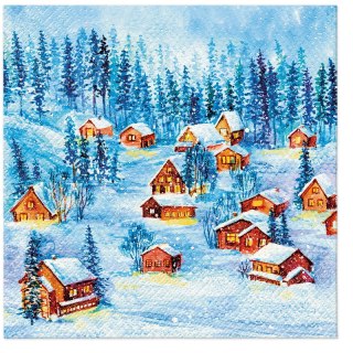 Serwetki 33x33cm Winter Houses 20szt. | 76-51