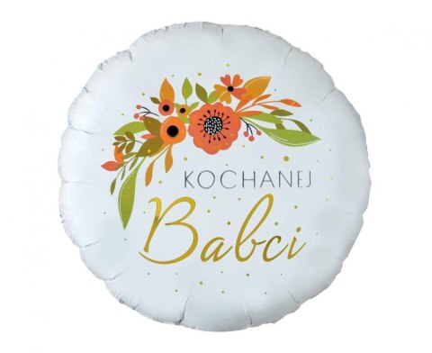 Balon foliowy Kochanej Babci, ok. 46 cm