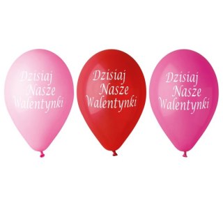 Balony premium "Dzisiaj Nasze Walentynki", 12"/ 5 szt. GS110/DNW