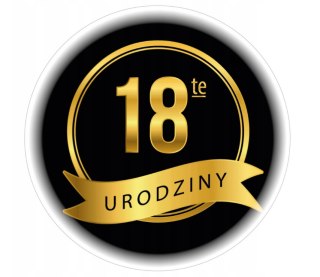 Naklejki 18-te urodziny średnica 55 mm - 12 szt