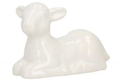 Figura ceramiczna baranek 9,4 x 4,2 x 6cm biały