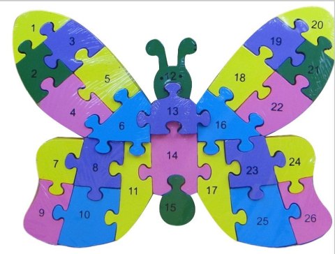 Drewniane puzzle Motyl ok. 24 cm (P642Z12)