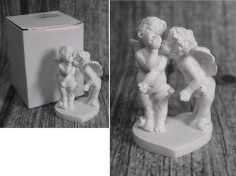 Aniołki ceramiczne para z buziakiem 8x5,5 cm ANA-17104