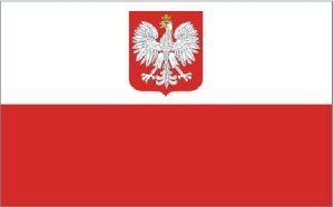 Flaga z godłem POLSKA 112x70