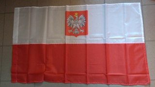 Flaga z godłem POLSKA 112x70