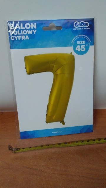 Balon cyfra 7 złota 45'' 92cm | HS-C45ZM7