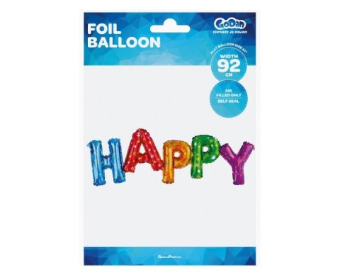 Balon foliowy napis HAPPY 92cm | HS-NHP47